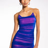 Front View Turn Me Up Ruched Mesh Mini Dress