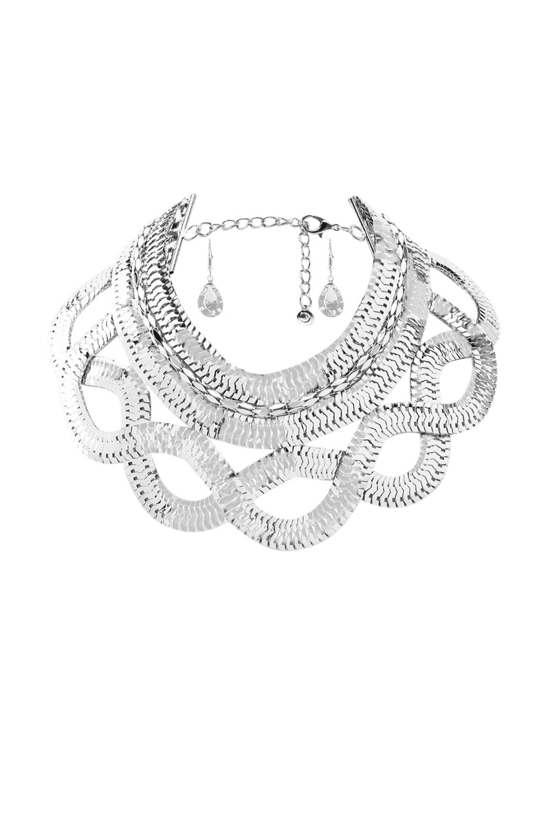 Side View Turning Heads Necklace And Earring Set