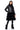 Front View Twirl Hybrid Faux Leather Puffer Trench With Faux Fur Hem