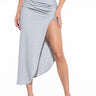 Front View Twisted Knot Detail Midi Skirt