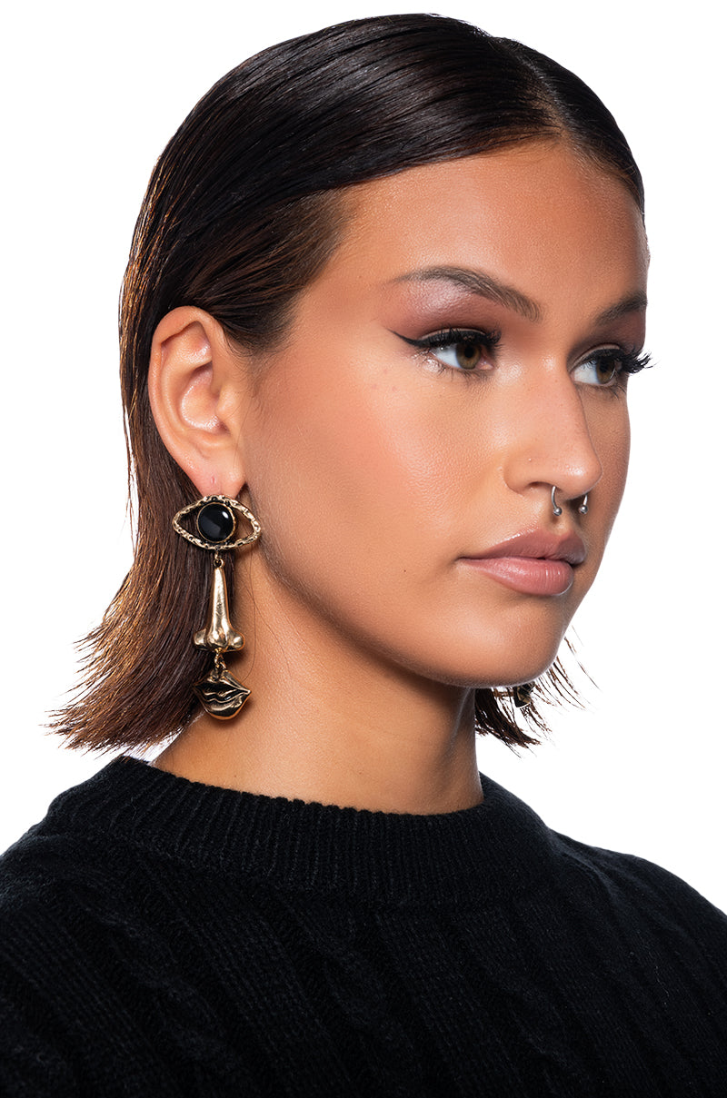 Front View Two Faced Earring