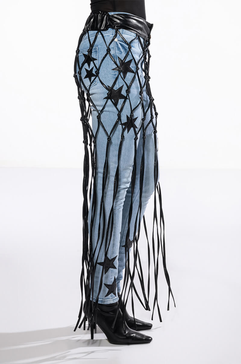 Detail View Tying The Knot Pu Skirt Belt