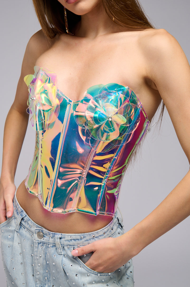 U DA ONE IRIDESCENT FLOWER CORSET view 0