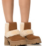 Front View Ugg Brooklyn Sunburst Waterproof Bootie In Chestnut