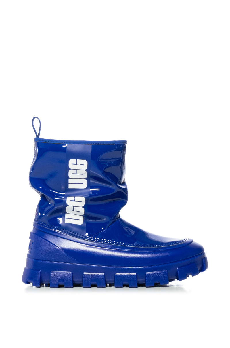 Side View Ugg Classic Brellah Mini Waterproof Bootie In Blue