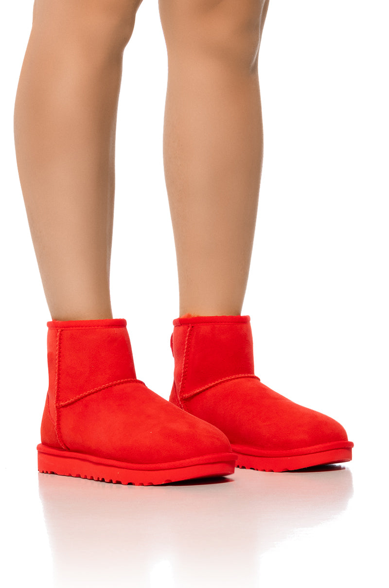 UGG CLASSIC MINI II BOOTIE IN RED view 0