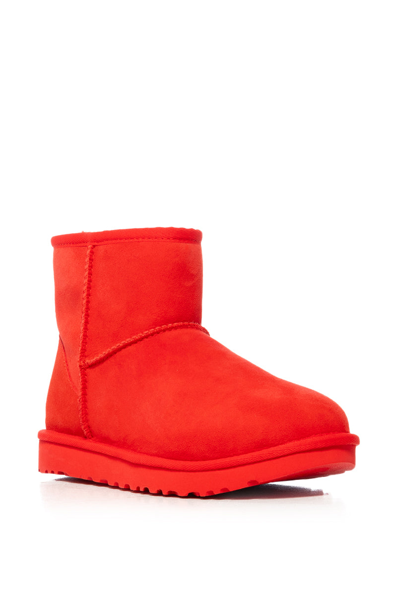 Back View Ugg Classic Mini Ii Bootie In Cherry