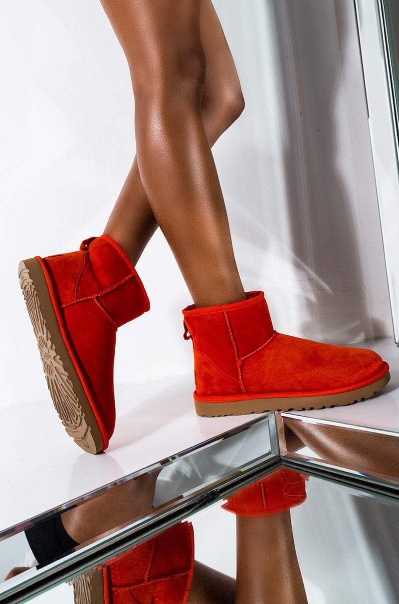 Front View Ugg Classic Mini Ii in Lava Flow