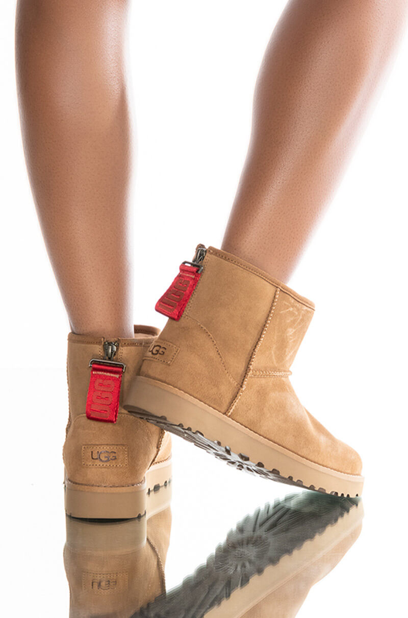 Front View Ugg Classic Mini Logo Zip
