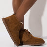 Side View Ugg Classic Neumel Lace Up Boots in Chestnut