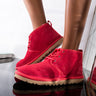 Front View Ugg Classic Neumel Lace Up Boots in Strawberry