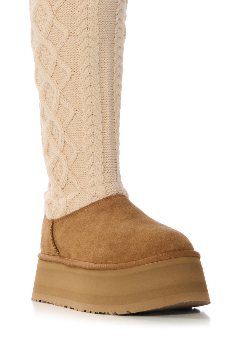 Extra View Ugg Classic Sweater Letter Boot In Chestnut