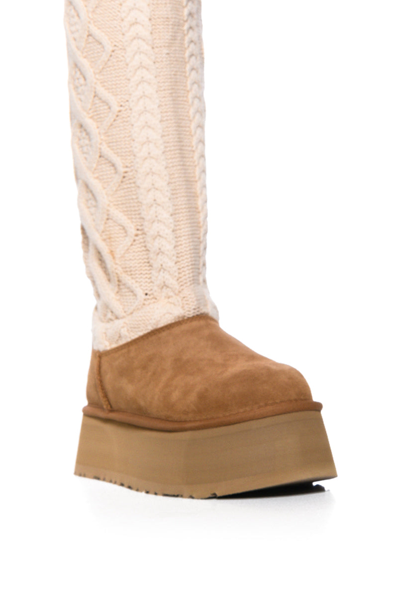 Extra View Ugg Classic Sweater Letter Boot In Chestnut