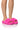 Front View Ugg Cozetta Curly Genuine Shearling Slide Slipper In Carnation