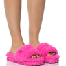 Front View Ugg Cozetta Curly Genuine Shearling Slide Slipper In Carnation