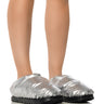 Front View Ugg Spaceslider Slipper In Silver