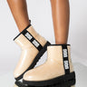 Front View Ugg Womens Classic Clear Mini Logo Bootie in Natural Black