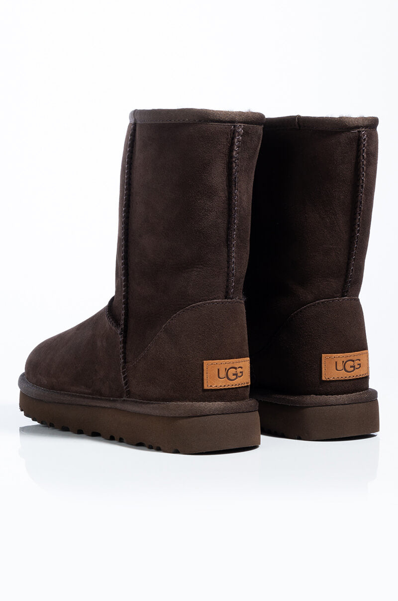 Full View Ugg Womens Classic Short Heritage Boots in Chocolate view 4