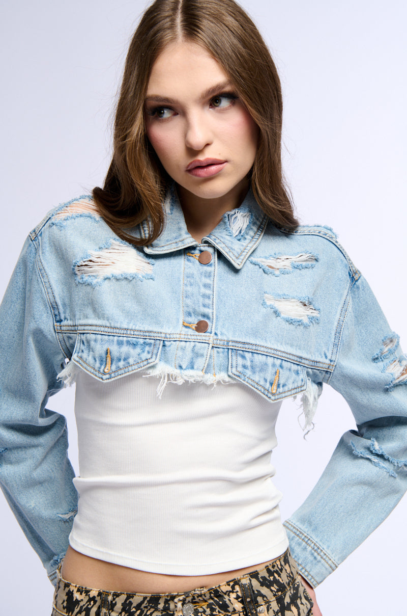 ULTRA CROP DENIM JACKET view 0