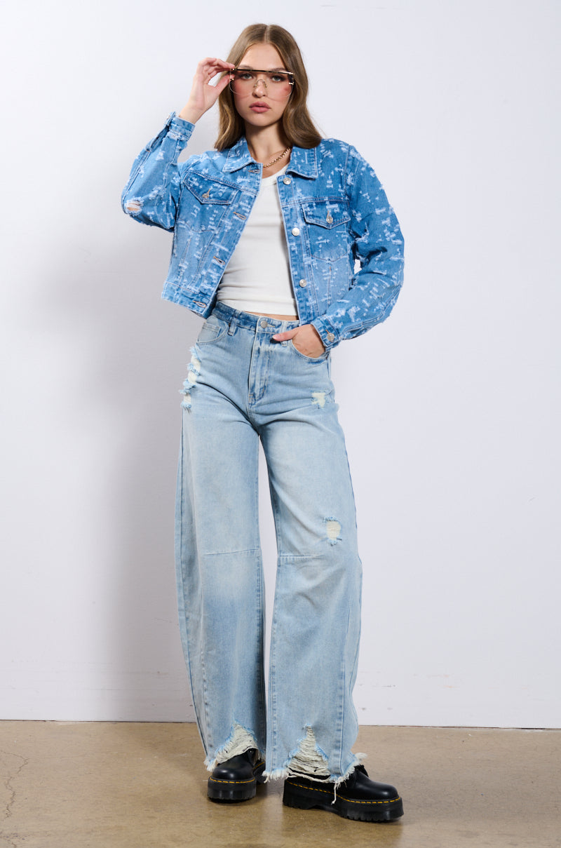 Full View Ultra Distressed Denim Jacket