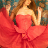 Front View Ultra Fab Fashion Dress With Attached Corset And Tulle Skirt