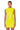 Front View Ultra Lux Faux Leather Mock Neck Mini Dress With 4 Way Stretch In Lime Green