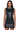 Side View Ultra Lux Faux Leather Mock Neck Mini Dress With 4 Way Stretch