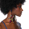 Front View Ultra Star Embellished Statement Earrings