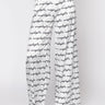 Front View Unapologetic Periodt Satin Pants in White Multi