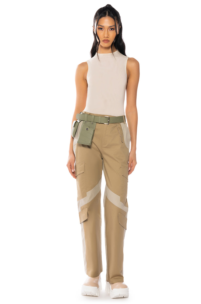 Back View Unbothered Relaxed Colorblocked Cargos view 3