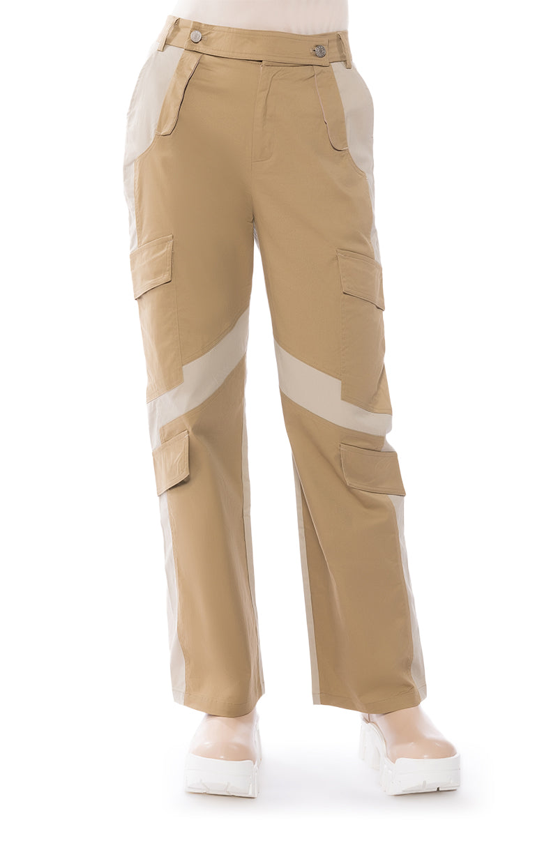 Full View Unbothered Relaxed Colorblocked Cargos view 5
