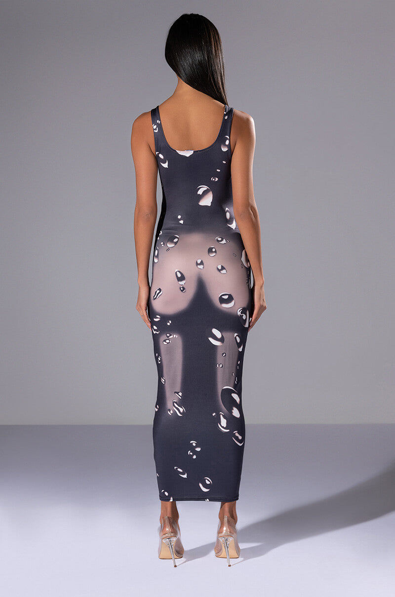 Detail View Under The Microscope Sleeveless Maxi Dress