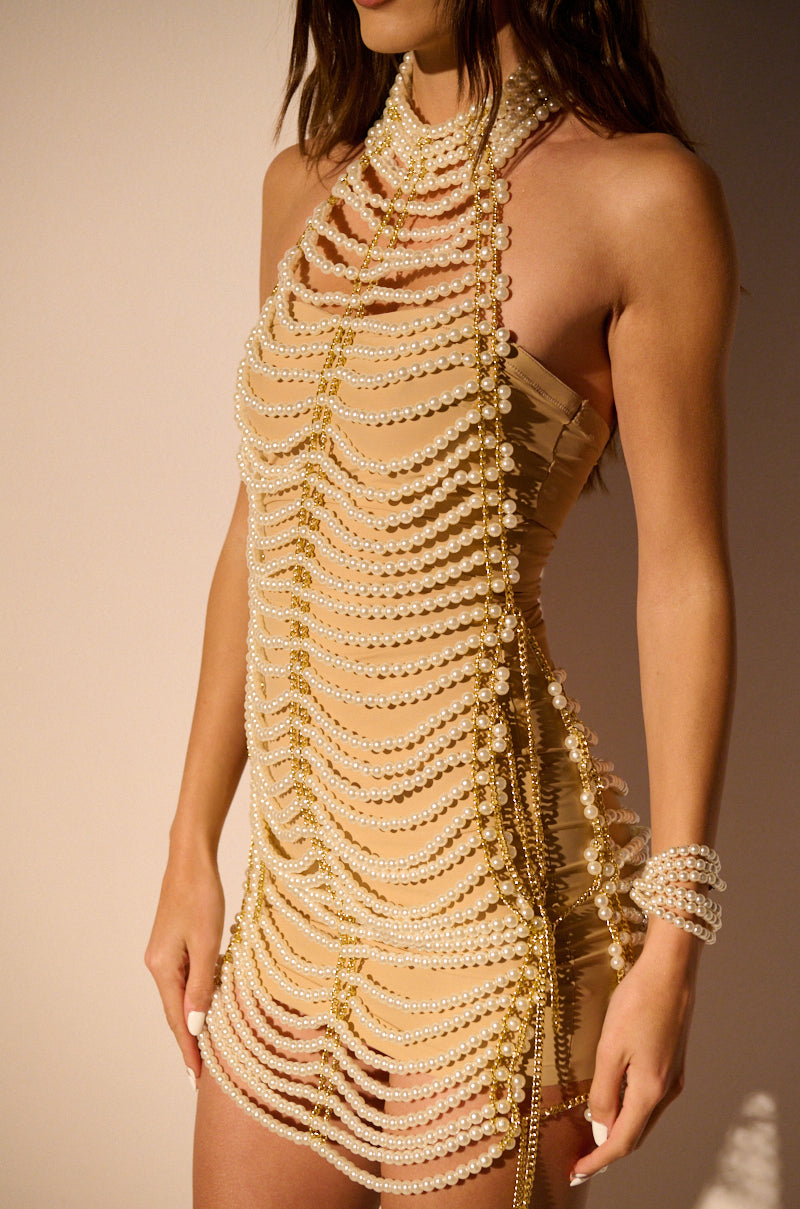 Extra View Under The Sea Pearl Chain Mini Dress 6