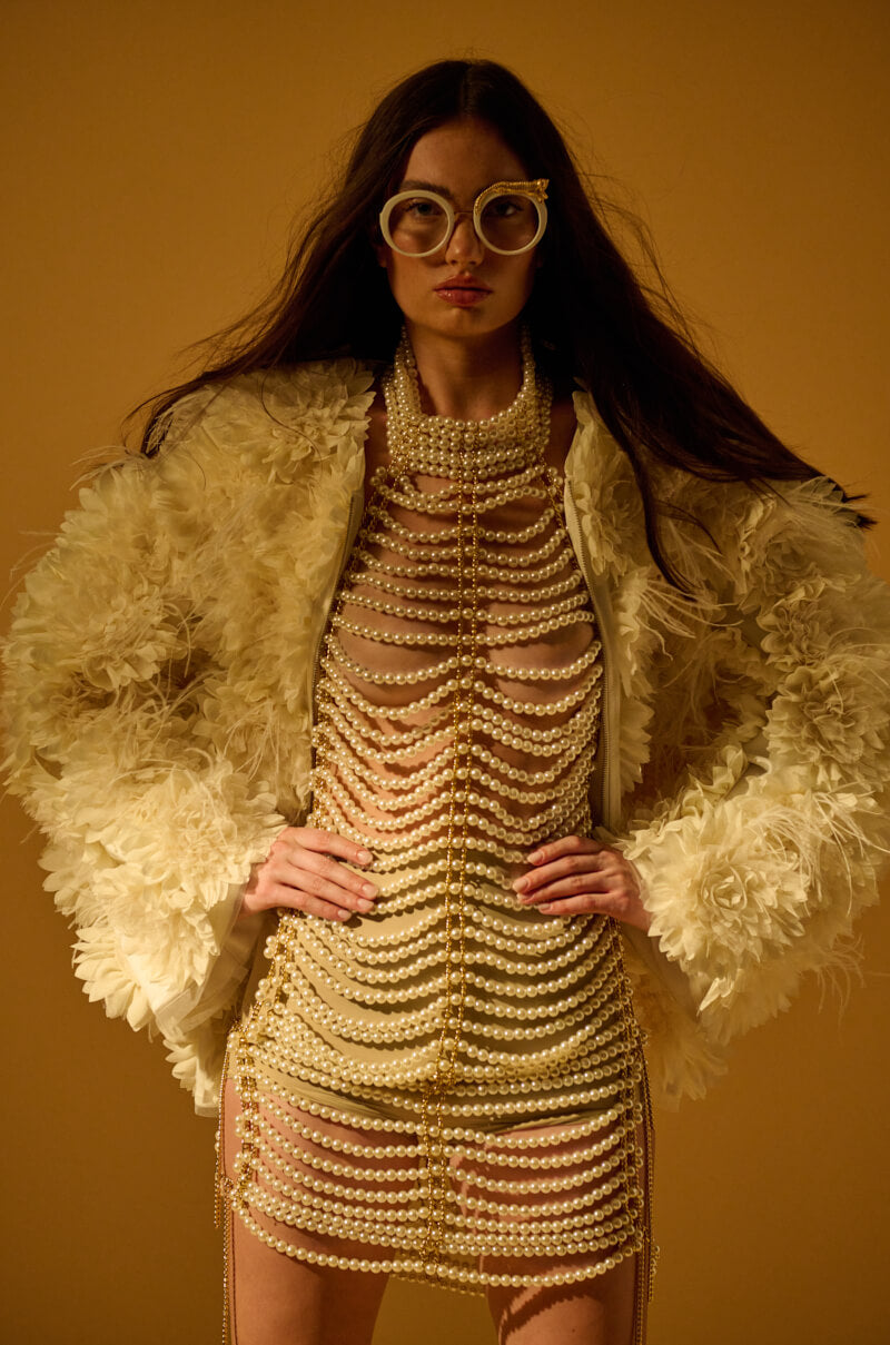 Extra View Under The Sea Pearl Chain Mini Dress 5