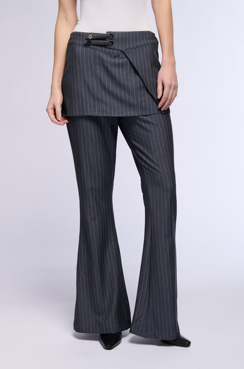 UNDERWATER FLARE PINSTRIPE SKIRT OVERLAY TROUSER view 0