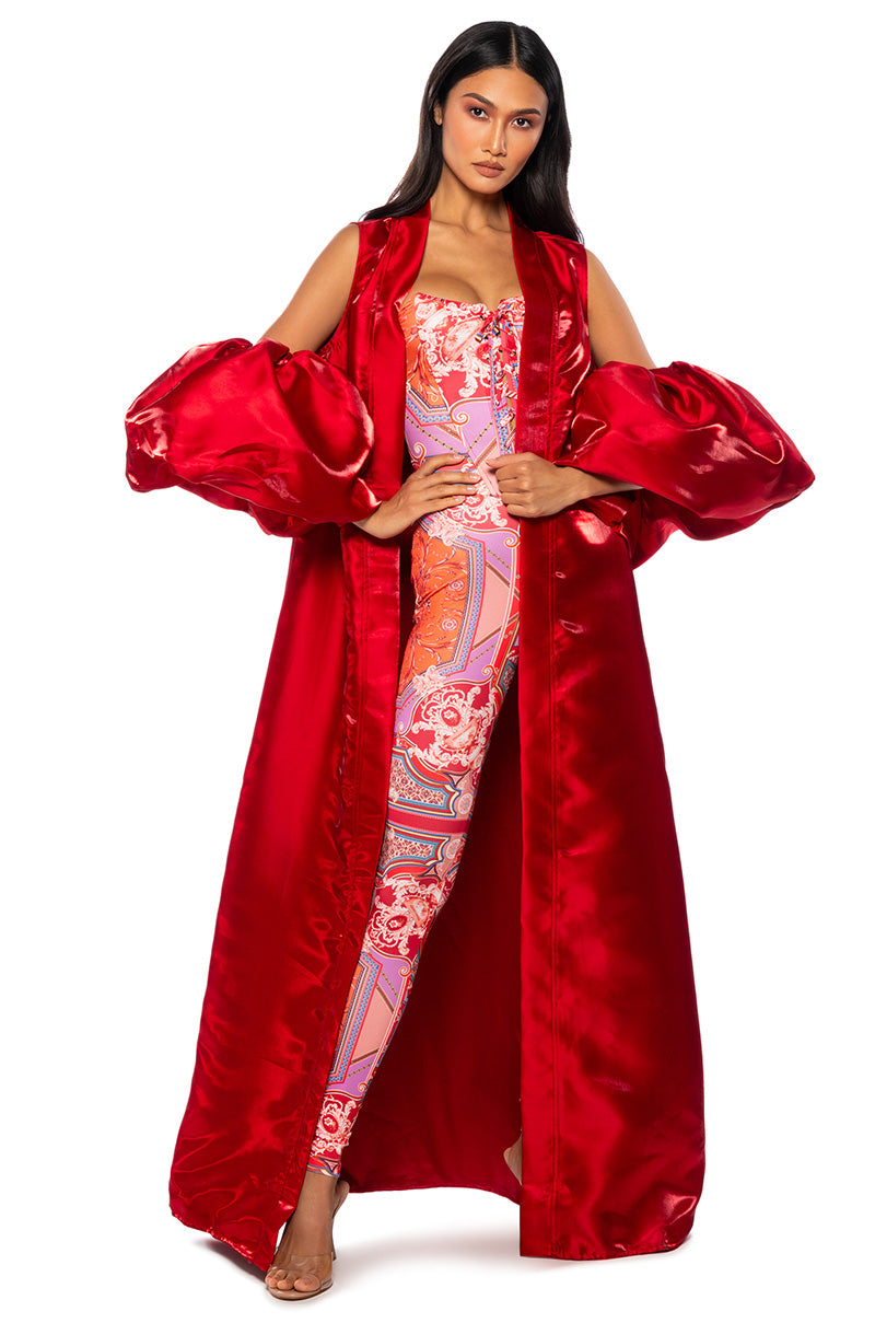 Side View Unmatched Patterned Corset Jumpsuit