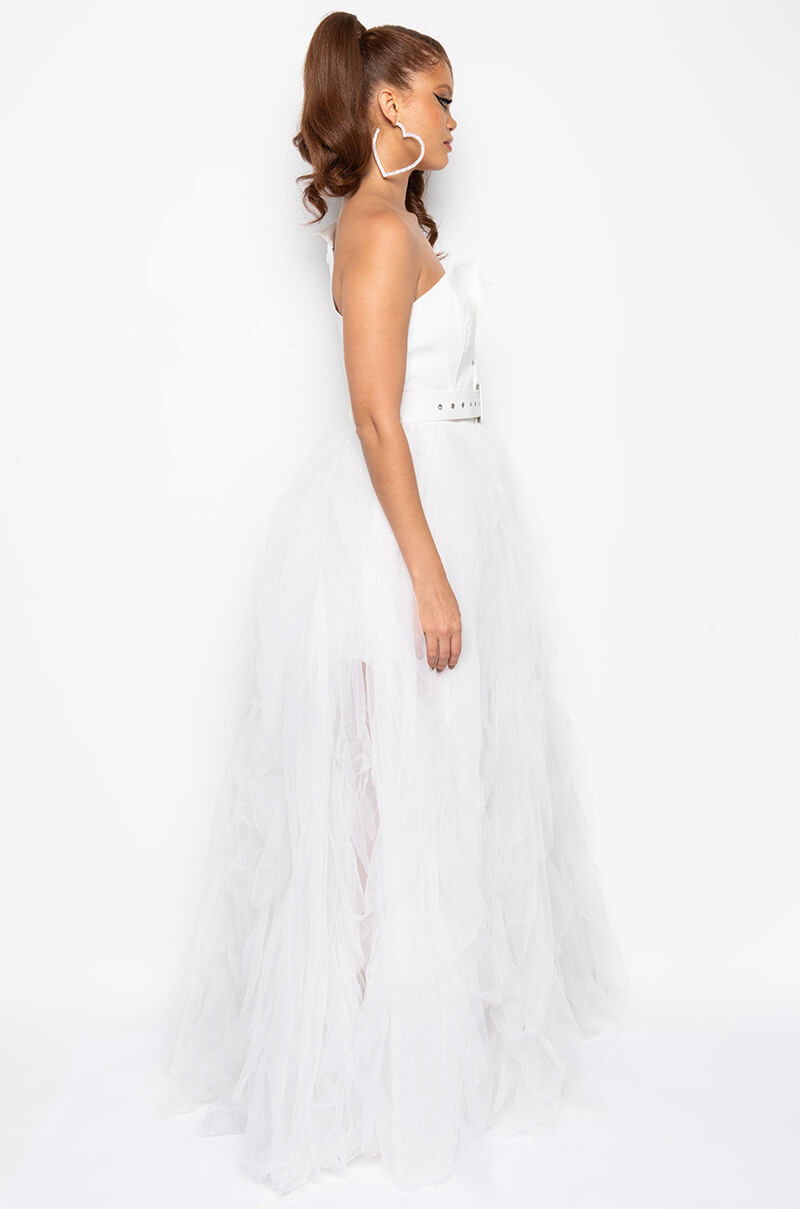 Back View Unstoppable Tulle Blazer Maxi Dress