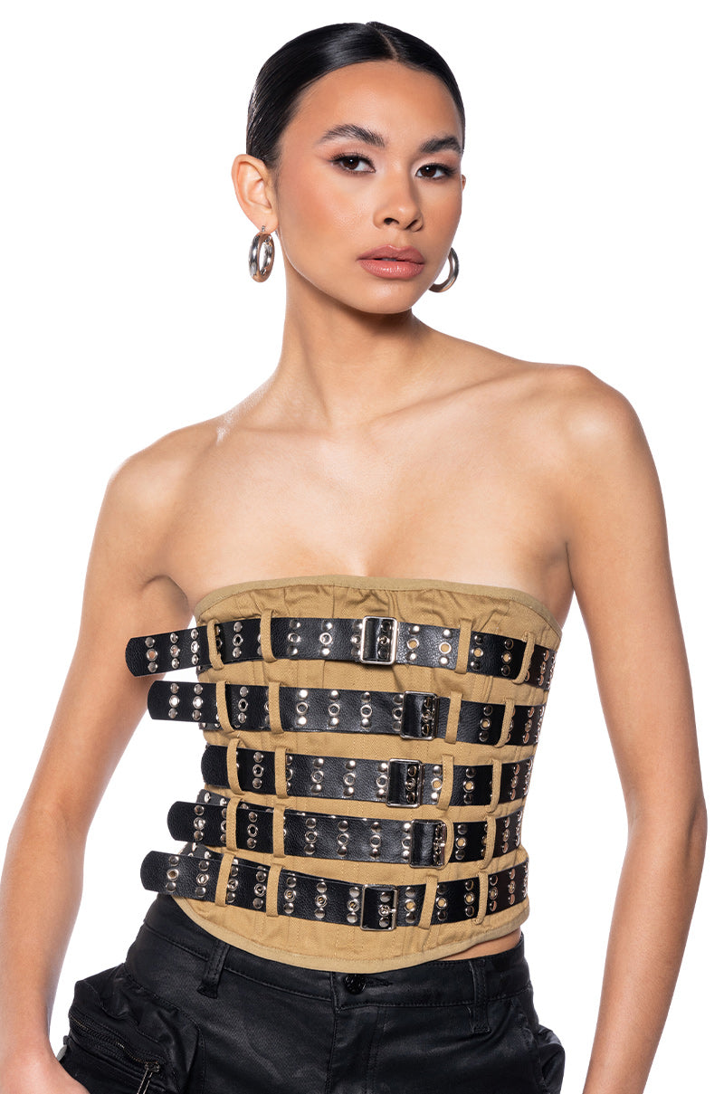 Front View Unwavering Faith Buckle Tube Top