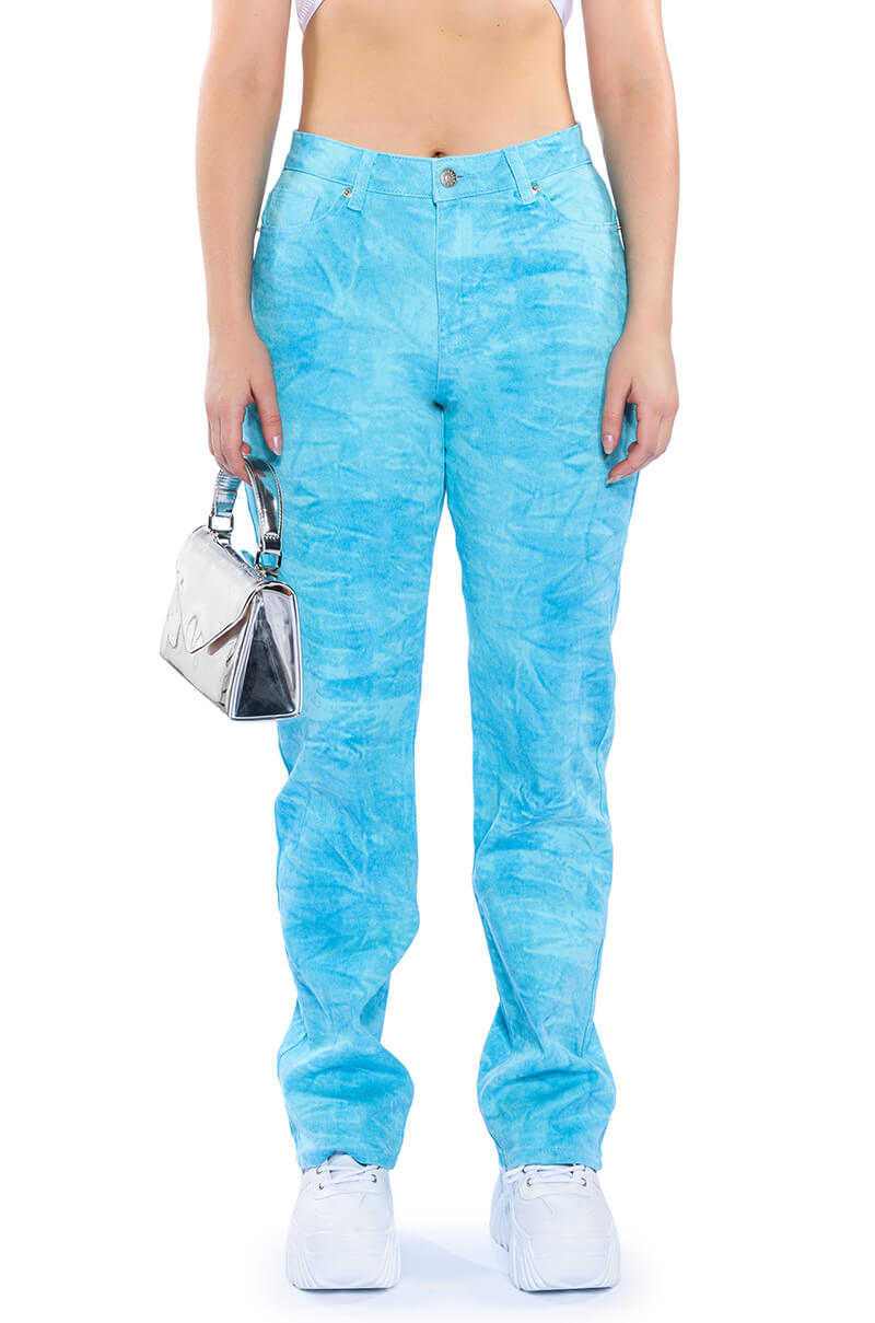 Front View Up In The Clouds High Rise Relaxed Fit Jeans