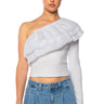 Front View Up In The Clouds One Shoulder Top