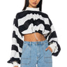 Front View Up To Me Striped Crop Blouse