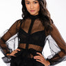 Front View Upper East Side Tie Waist Long Sleeve Peplum Blouse