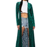 Front View Utmost Glamour Flocking Duster In Green