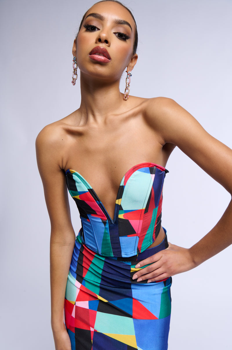 Front View Vacation Fever Stretch Corset Top 0