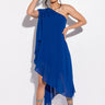 Front View Vacay Mode On One Sleeve Midi Dress