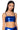 Front View Val Stretch Sequin Crop Top In Blue