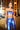 Extra View Val Stretch Sequin Crop Top In Blue