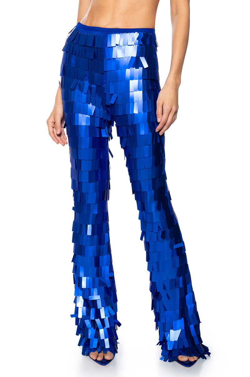 VAL STRETCH SEQUIN PANT IN BLUE view 0