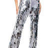 Front View Val Stretch Sequin Pant In Silver