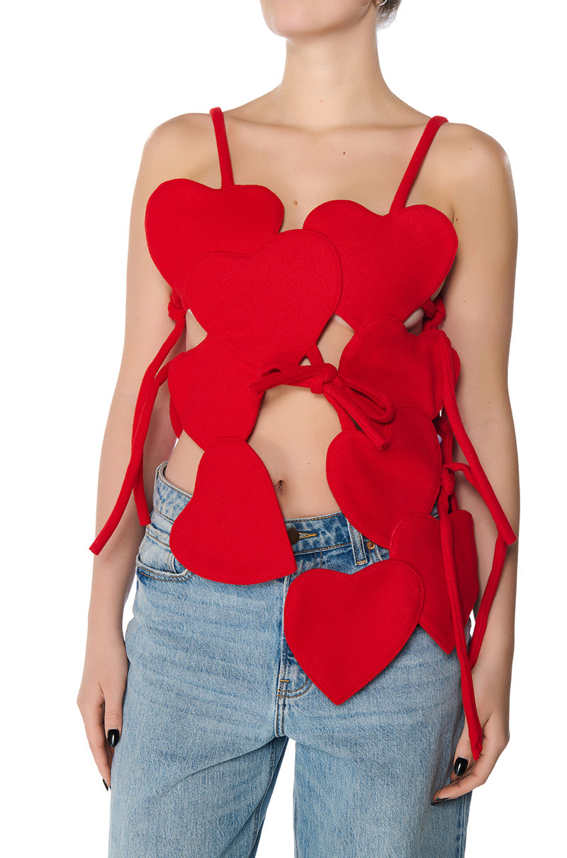 Side View Valentine Bae Sleeveless Heart Top